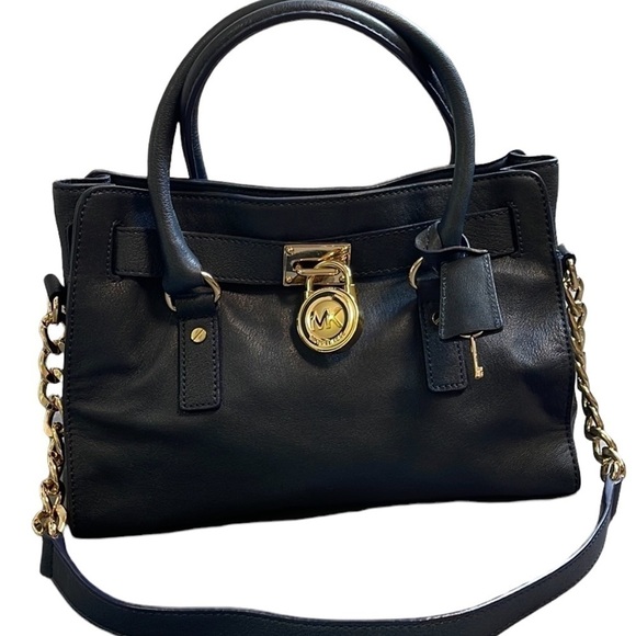 Michael Kors Saffiano Navy Blue leather Hamilton shoulder bag - Picture 2 of 9